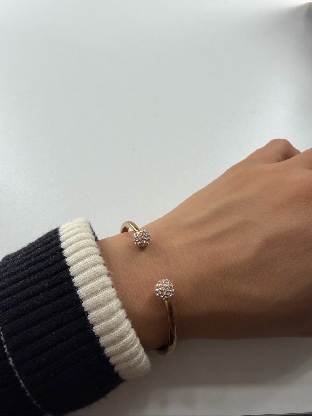 Fossil Rose gold cuff stainless steel bracelet